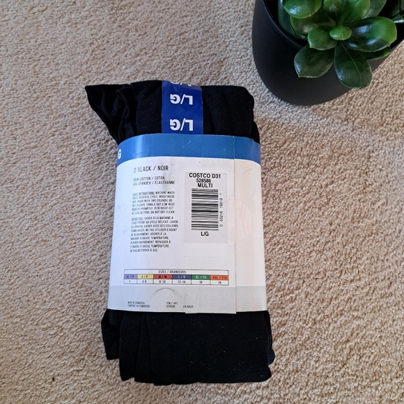 New! Nicole Miller Leggings 2 Pack Size Large Black Stretch Pants Cotton - Picture 6 of 10